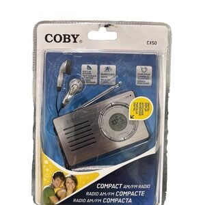 Coby CX50 Compact AM/FM Radio with Digital Display Built-in Speaker & Headphones